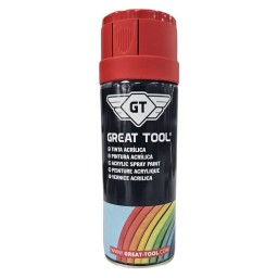 Spray de Tinta Acrílica Ral 3000 Vermelho Fogo 400ml Great Tool GTQUPI03000 