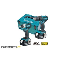 Kit Aparafusadora de Impacto + Berbequim Combinado Makita DLX2221TJ