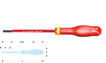 Chave P/ Parafuso Fenda Isolada 1000v Facom AT5.5x125VE